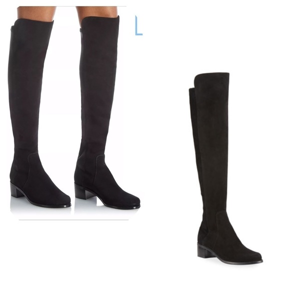 Stuart Weitzman sz 5 black suede OTK tall boots - Picture 15 of 15